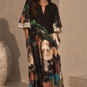 SHORT SLEEVED AMALFI DRESS - BLACK