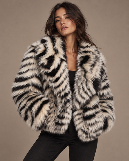 ZEBRA PRINT FAUX FUR