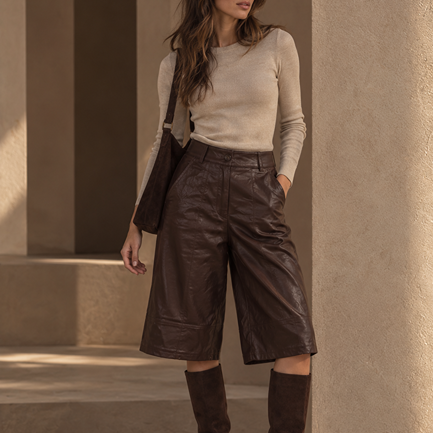 DAYTON JUPE CULOTTE - BROWN
