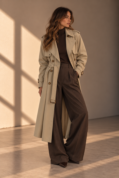 LYRA LONG RAINCOAT - BEIGE