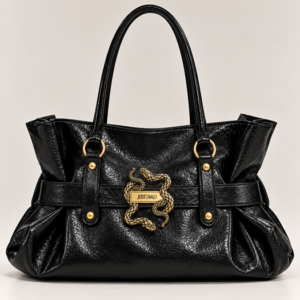 JUST CAVALLI CRUNCHY PATENT LEATHER SHOULDER BAG