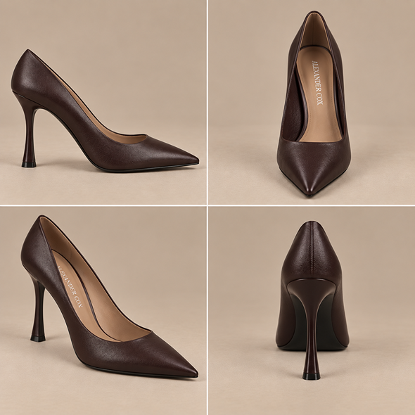 9CM MATTE HEELS - BROWN - Image 2