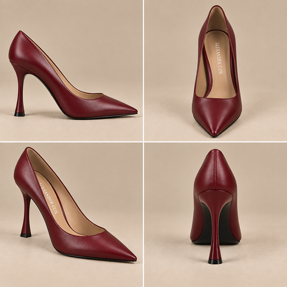 9CM MATTE HEELS - BORDEAUX - Image 2
