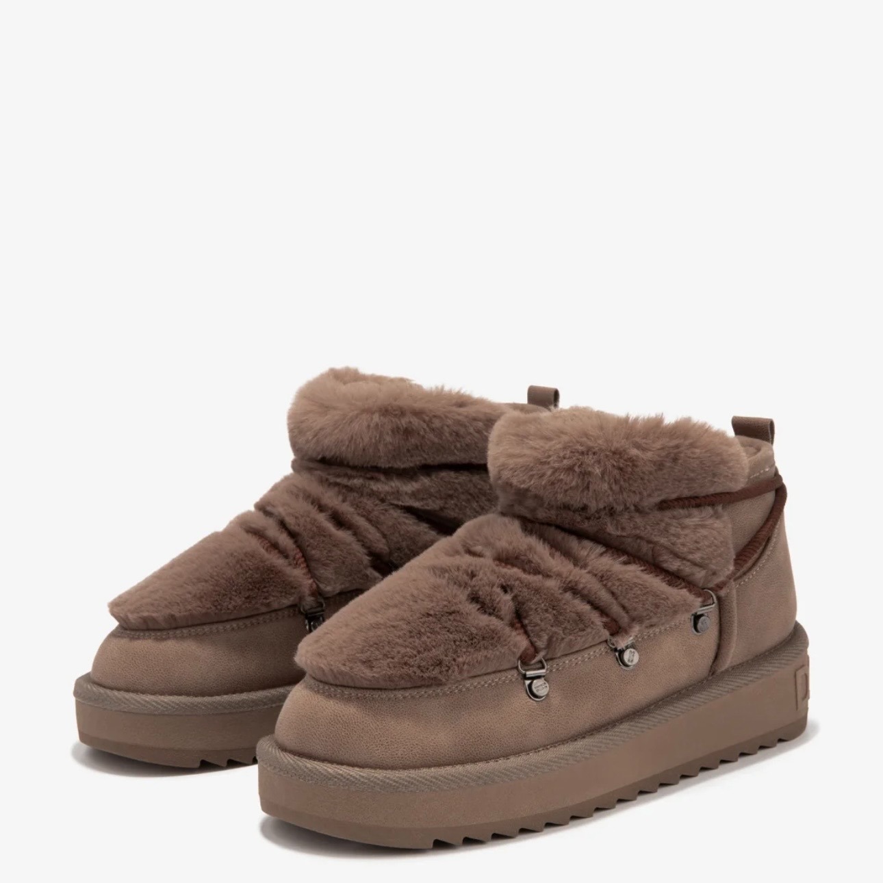 FLAT FAUX FUR LAYERED BOOTIES - Image 5