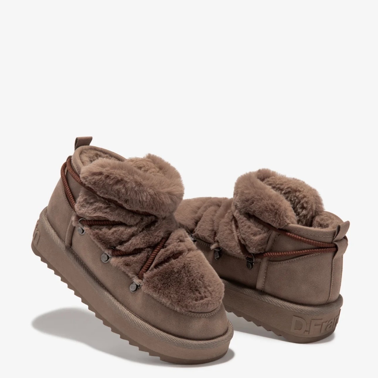 FLAT FAUX FUR LAYERED BOOTIES - Image 3