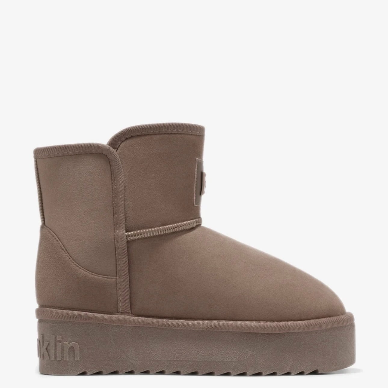 MID RISE FAUX-FUR LINED BOOTIES - TAUPE