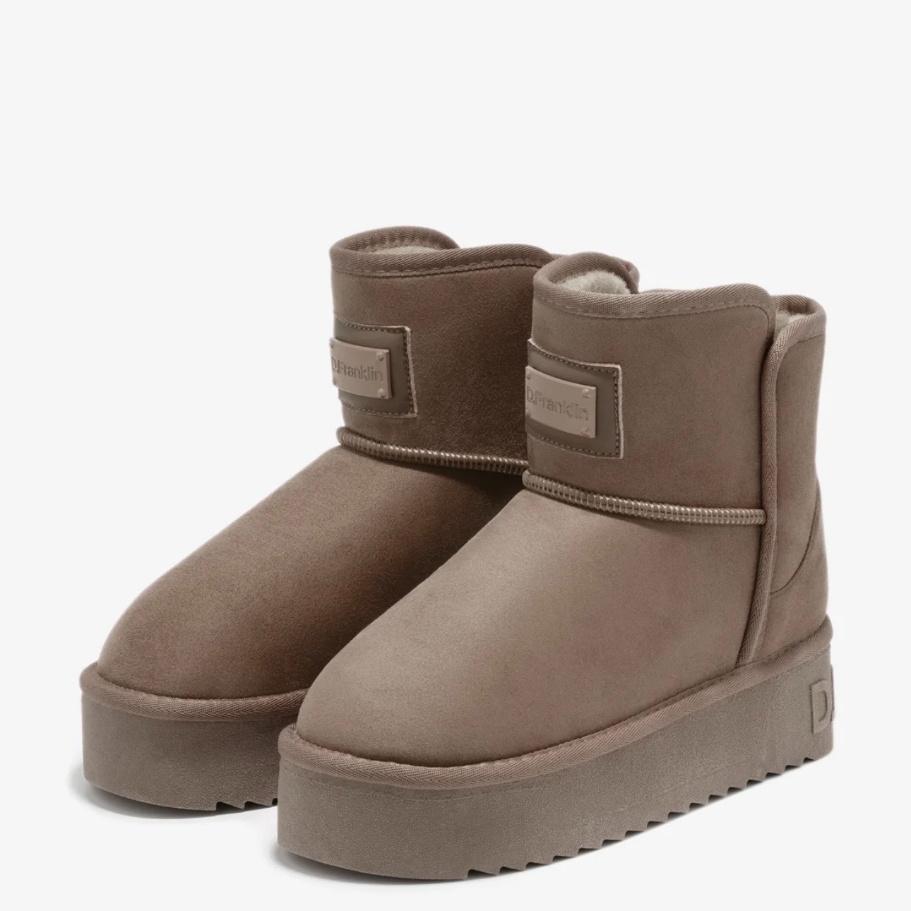 MID RISE FAUX-FUR LINED BOOTIES - TAUPE - Image 4