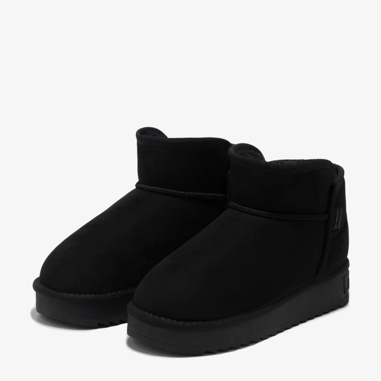 LOW RISE FAUX-FUR LINED FLATS - BLACK - Image 4