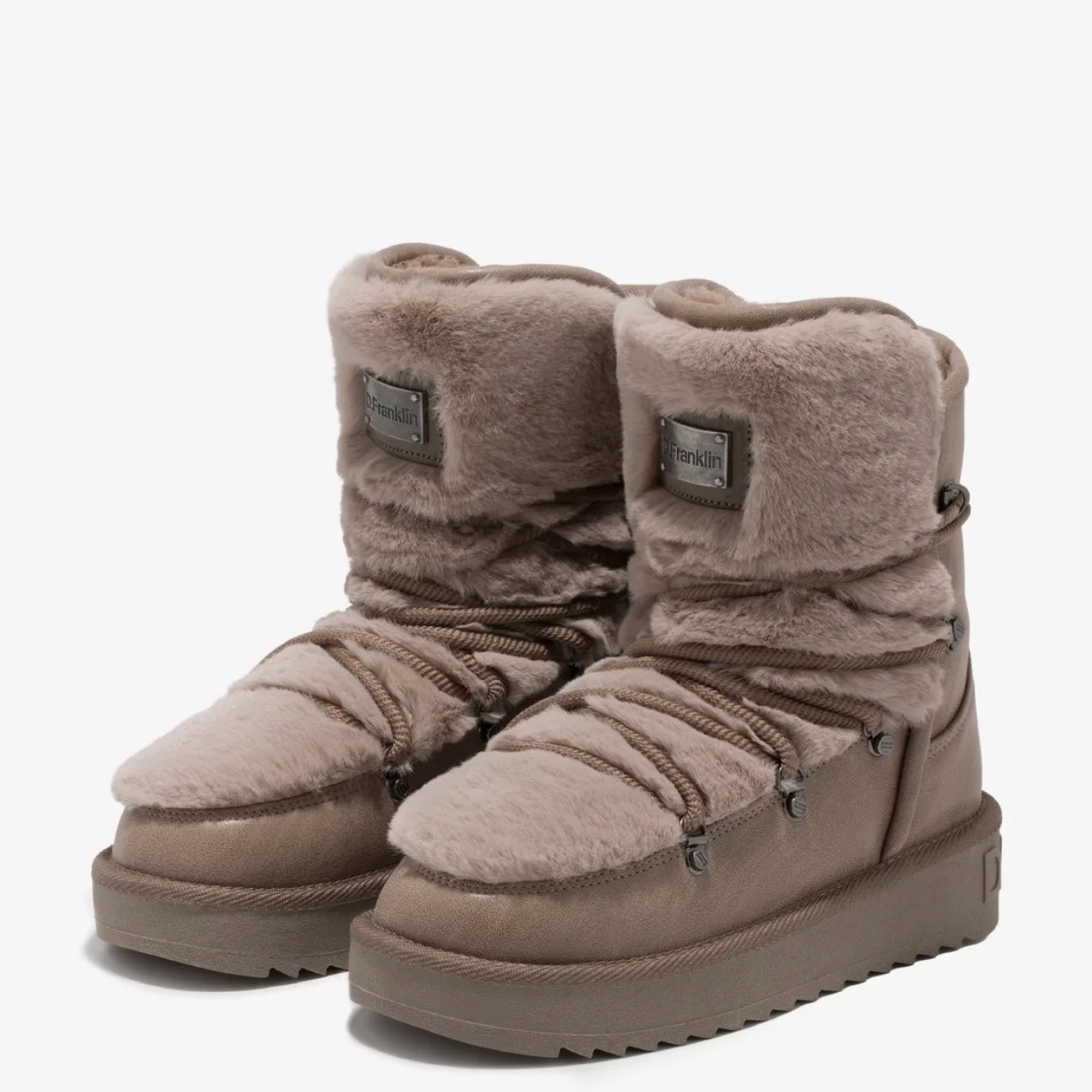 FLAT HIGH RISE FUR-LAYERED BOOTIES - Image 5