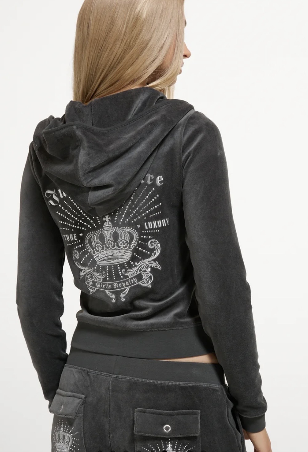 JUICY COUTURE CRYSTAL STAR LOGO SET - ANTHRACITE
