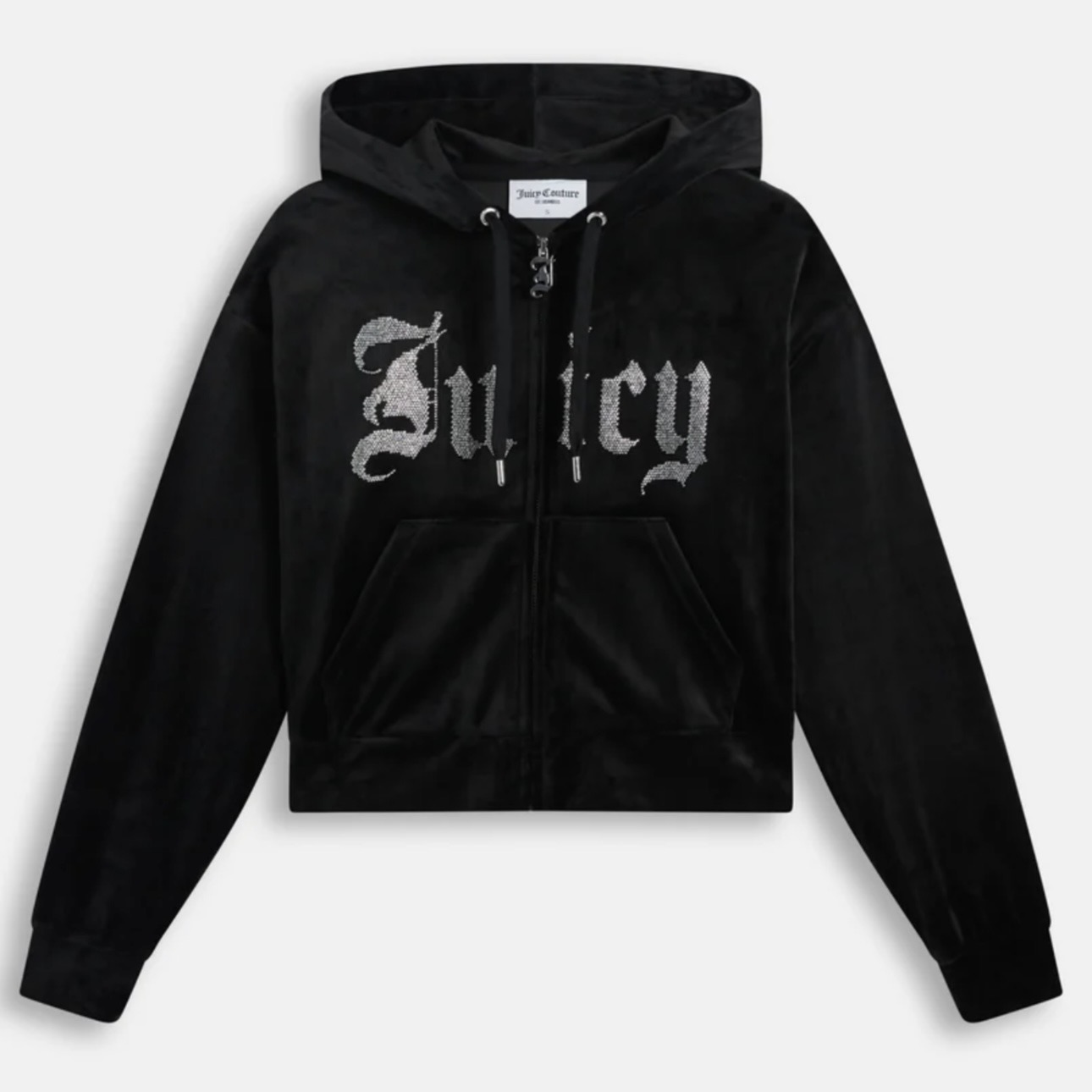 JUICY COUTURE MEGA CRYSTAL LOGO VELOUR SET - BLACK - Image 8
