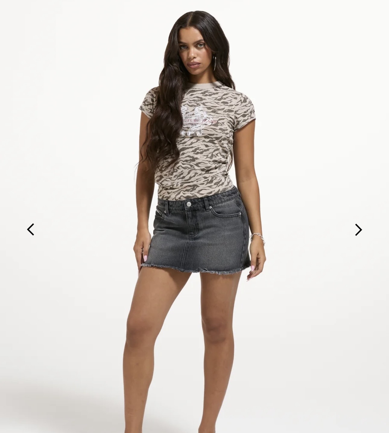 JUICY COUTURE CRYSTAL DENIM MINI SKIRT - BLACK - Image 4