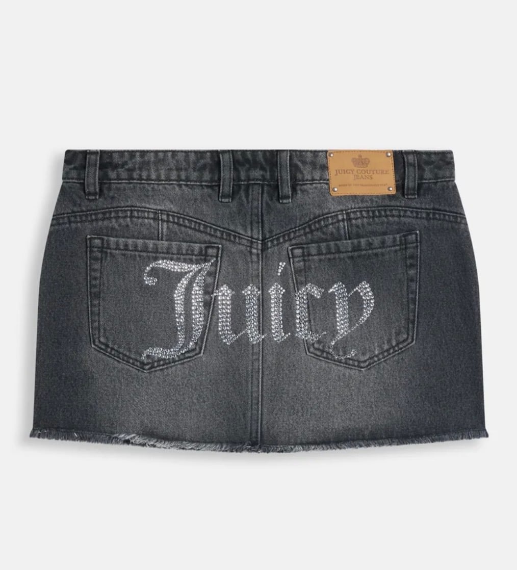 JUICY COUTURE CRYSTAL DENIM MINI SKIRT - BLACK - Image 2