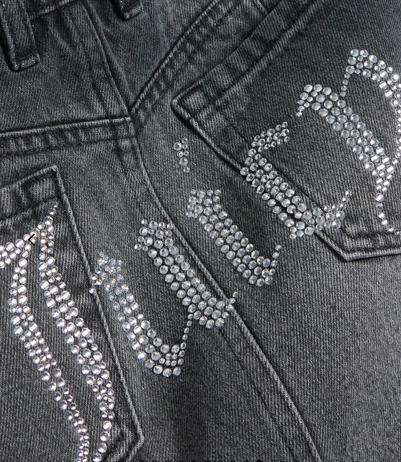 JUICY COUTURE CRYSTAL DENIM MINI SKIRT - BLACK - Image 3