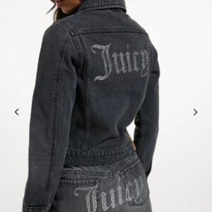 JUICY COUTURE CRYSTAL DENIM JACKET - BLACK