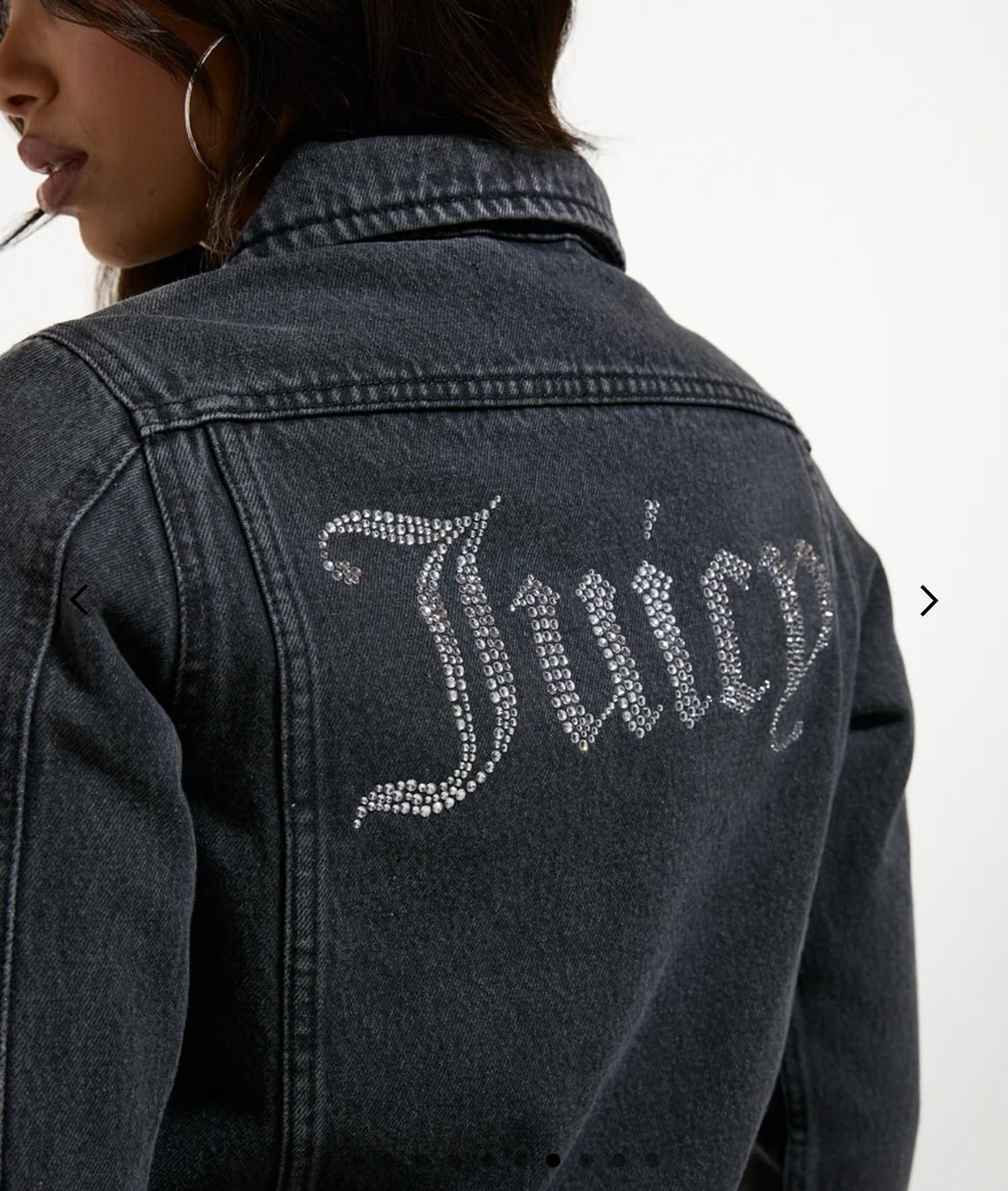 JUICY COUTURE CRYSTAL DENIM JACKET - BLACK - Image 4