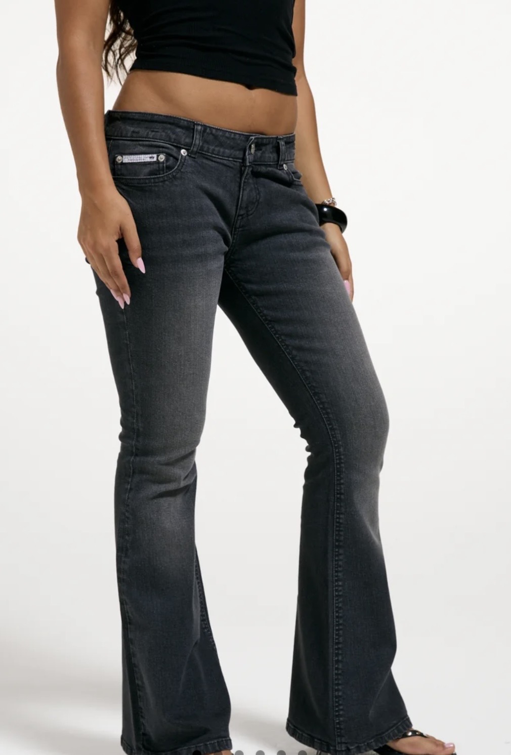 JUICY COUTURE CRYSTAL FLARED DENIM - BLACK - Image 5