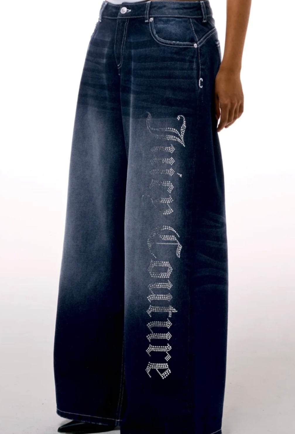 JUICY COUTURE CRYSTAL OVERSIZED DENIM - BLUE