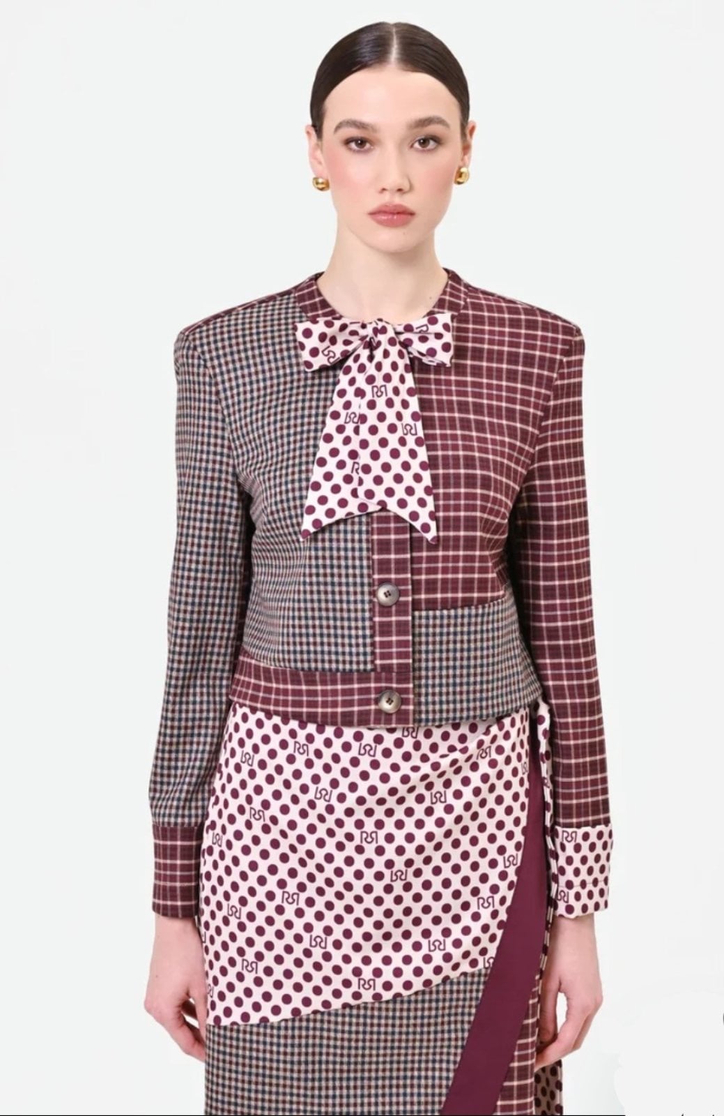STRIPED - DOTTED BOW EMBELLISHED JACKET - Image 4