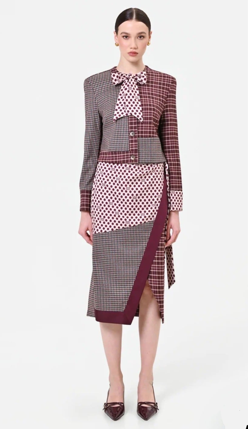 STRIPED - DOTTED ENVELOPE WRAP SKIRT - Image 2