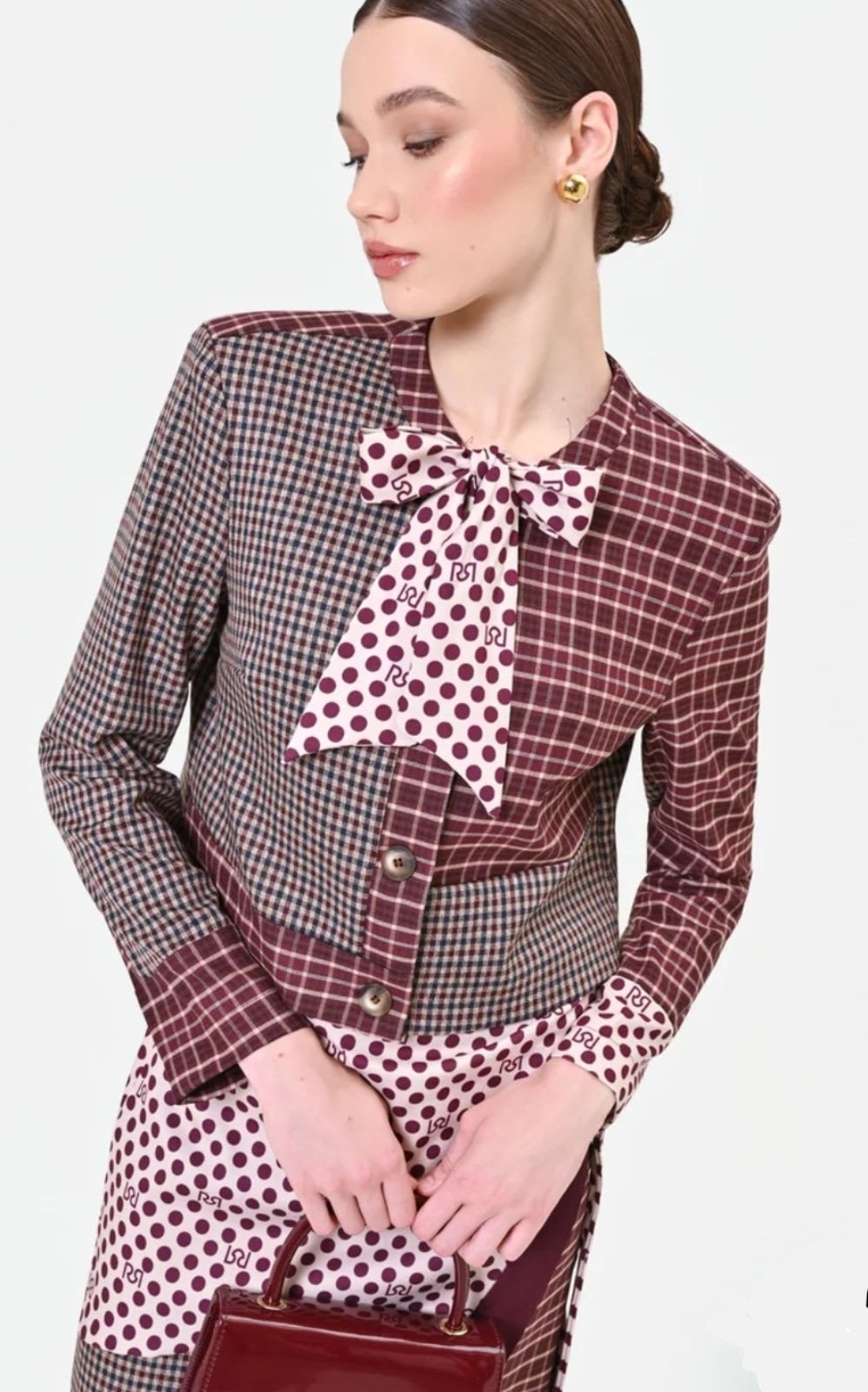 STRIPED - DOTTED BOW EMBELLISHED JACKET - Image 3