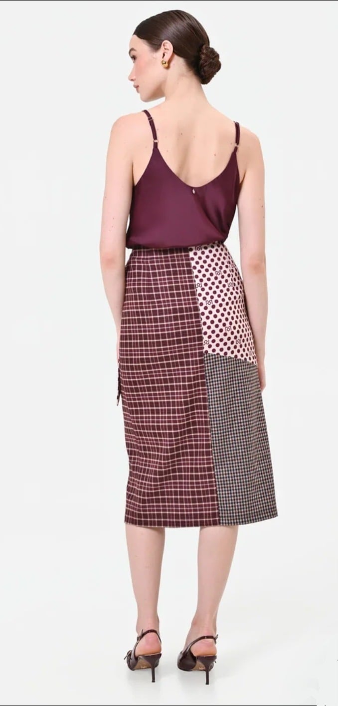 STRIPED - DOTTED ENVELOPE WRAP SKIRT - Image 3