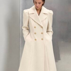 GIORGIA PALMAS WHITE COAT GOLD BUTTONED