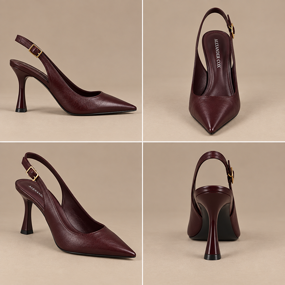6CM STRAPPED MULE - BORDEAUX - Image 2
