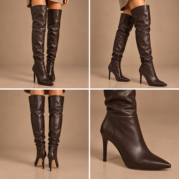 HALCYON OVER THE KNEE BOOT - BROWN